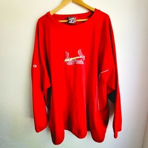 St. Louis Cardinals Majestic Pullover 3XL Red Poly Pockets Crew Mint YGI P1-212.